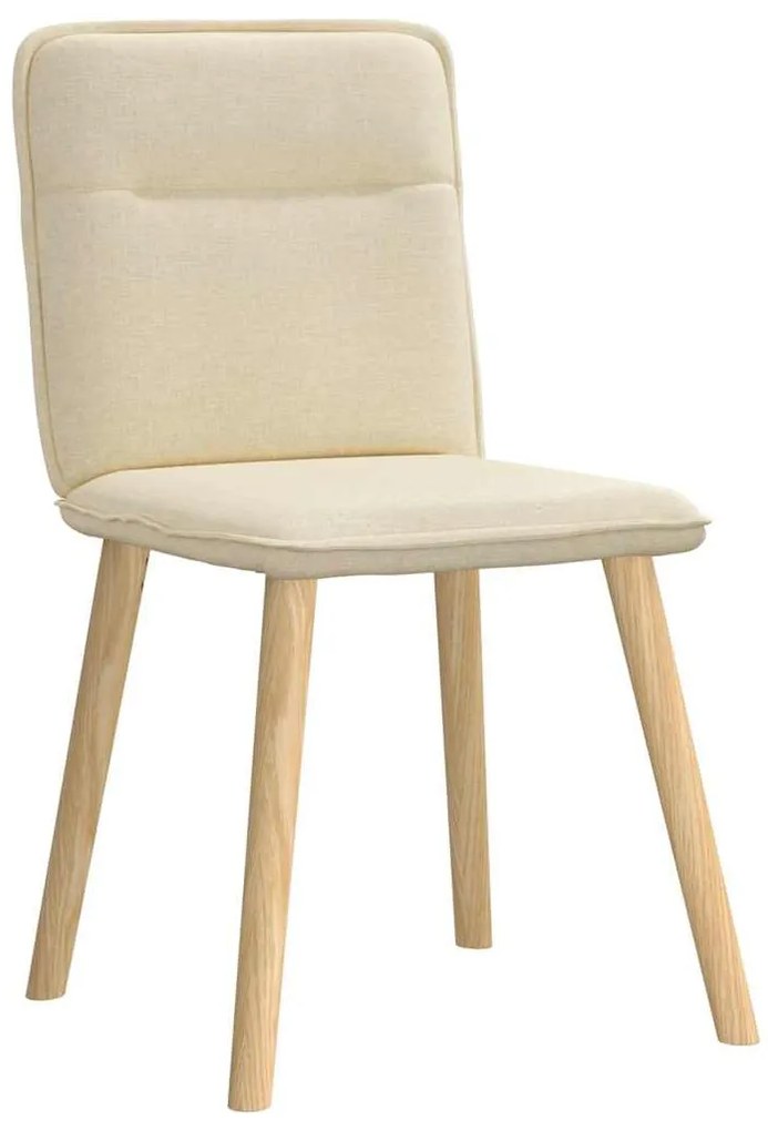 Cadeiras de jantar 4 pcs tecido cor creme