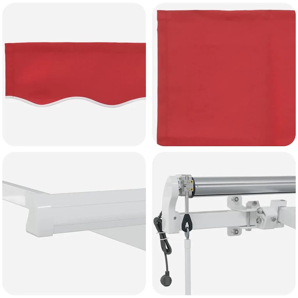 Toldo Retrátil Vermelho 450 × 300 cm Vermelho