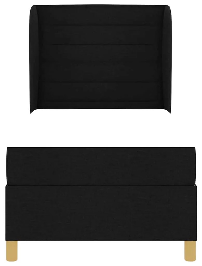 Cama Box Spring com Colchão vidaXL Preta 80x200 cm Tecido