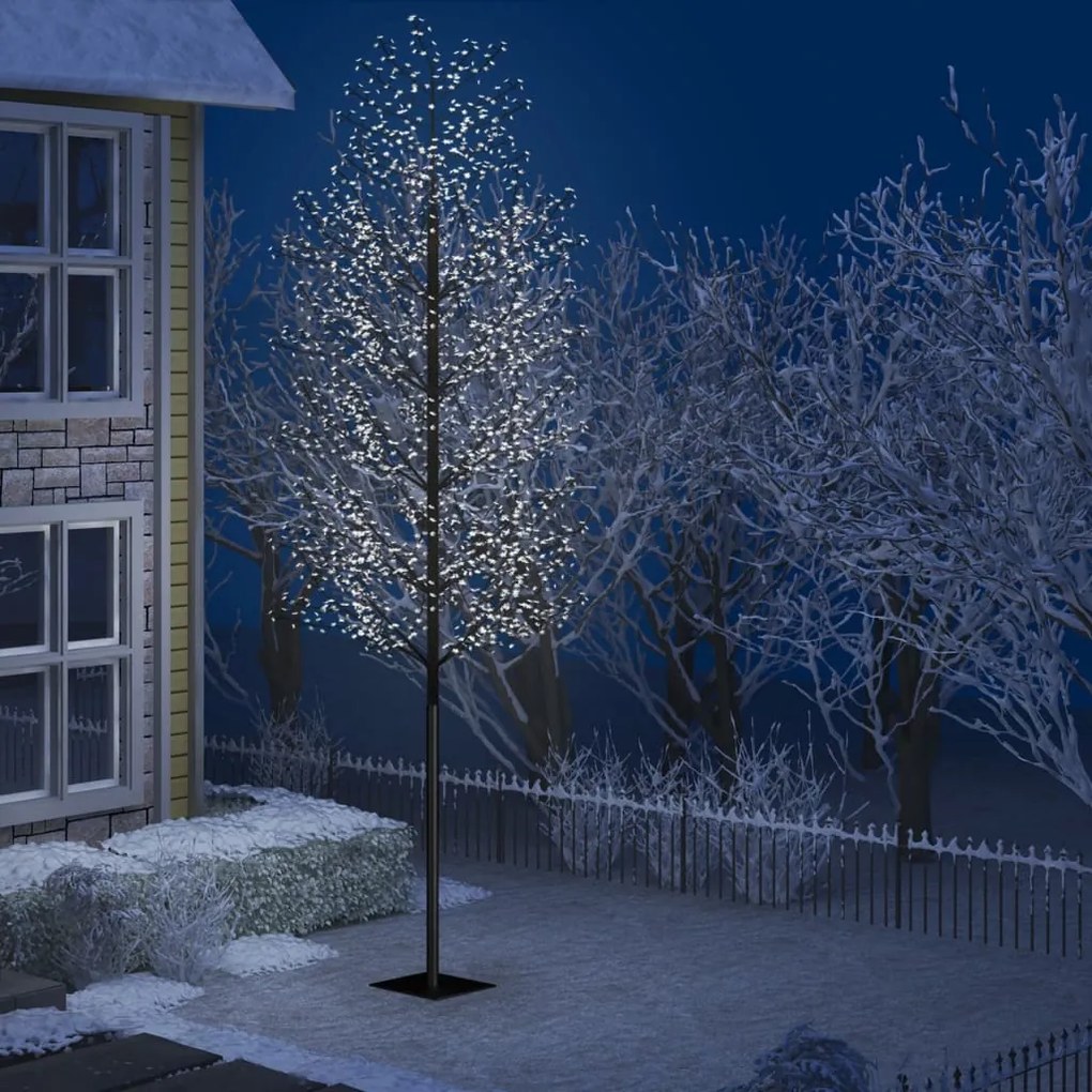 51278 vidaXL Árvore de Natal 2000 LED flor cerejeira luz branco frio 500 cm