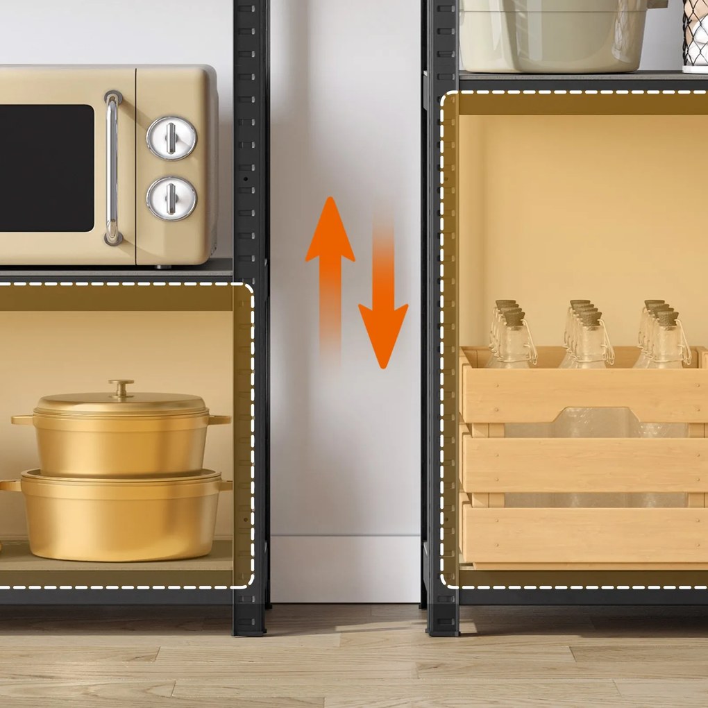 Estante de aço para cargas pesadas 40 x 80 x 160 cm preto