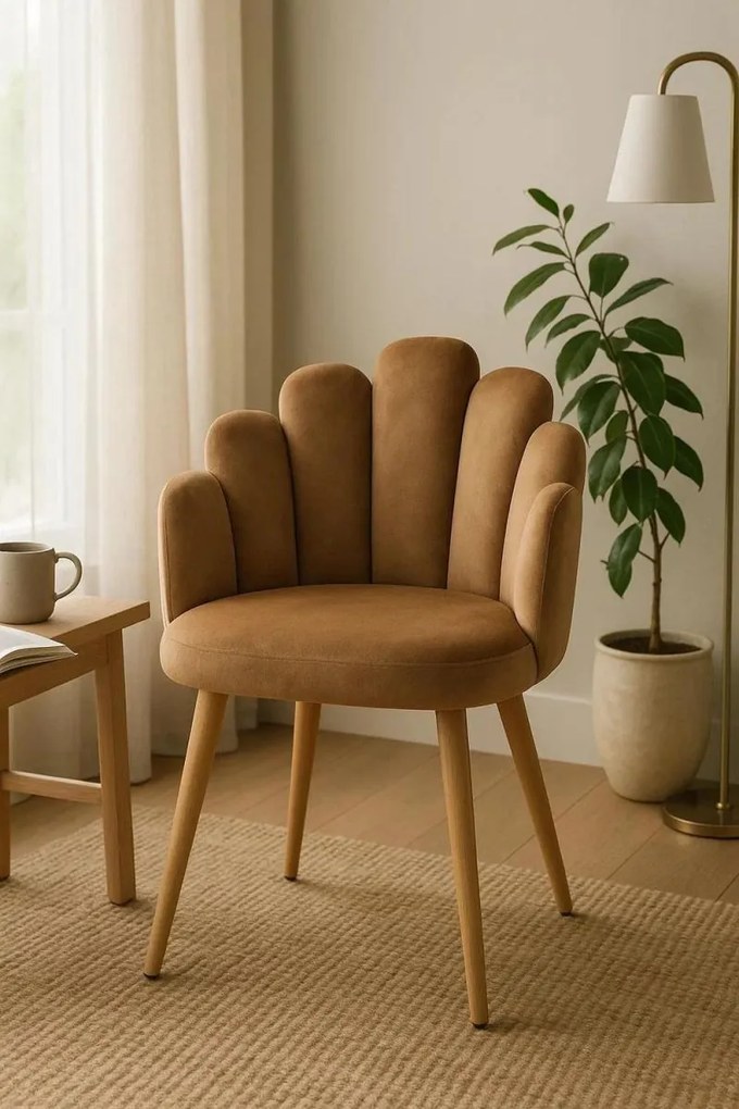 Cadeira Hand Veludo - Marrom