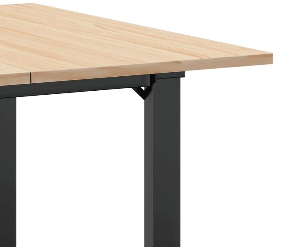Mesa de jantar estrutura em O 90x90x75 cm pinho e aço