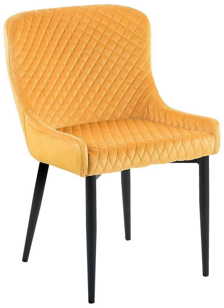 Conjunto de 2 cadeiras estofadas em veludo amarelo SOLANO Beliani