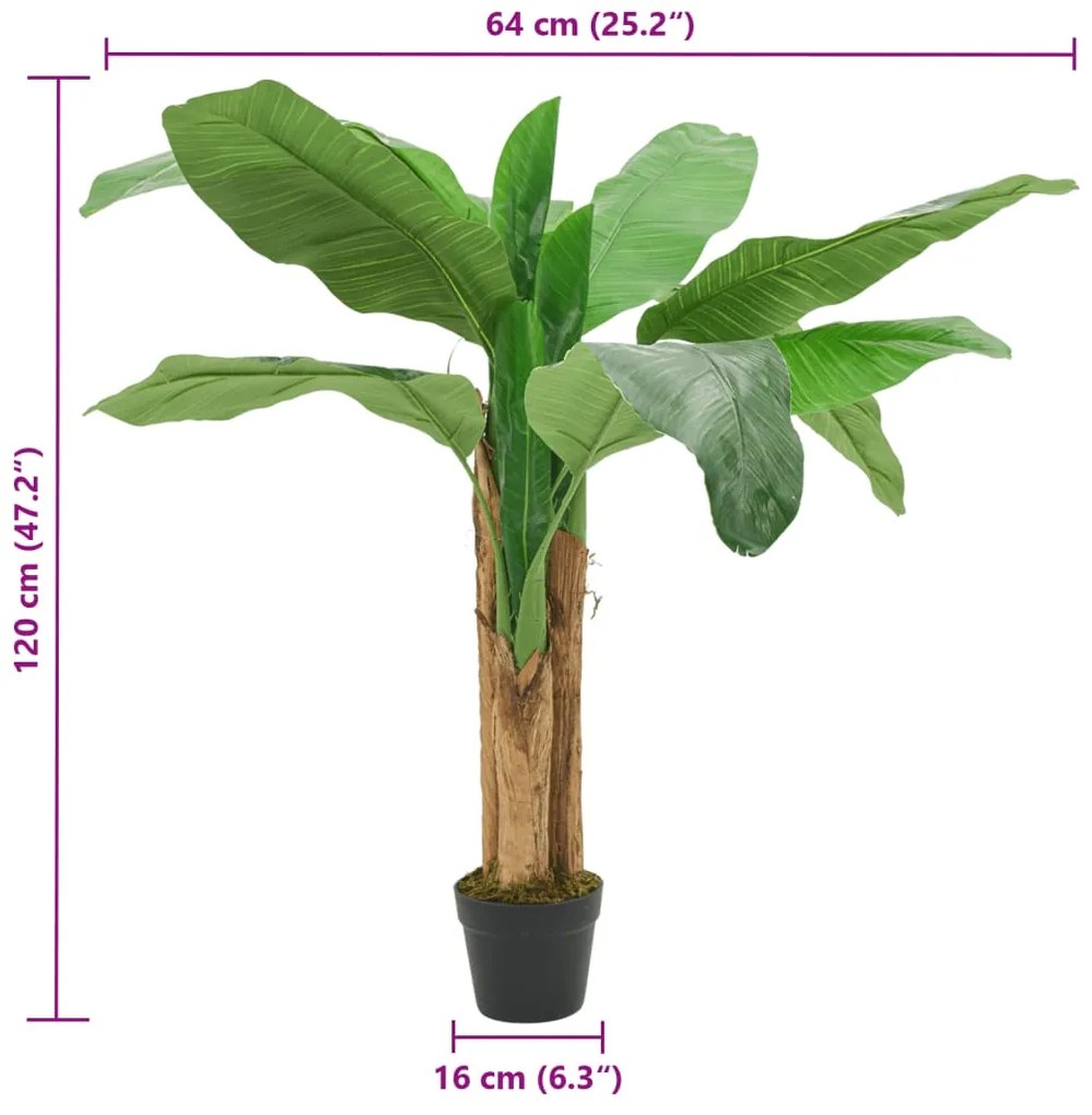 Bananeira artificial 9 folhas 120 cm verde