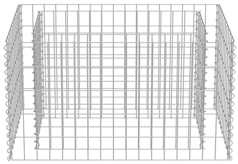 Canteiro elevado/cesto gabião 90x50x50 cm aço galvanizado