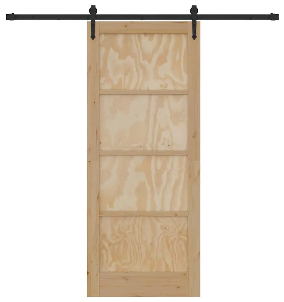 Porta Deslizante vidaXL com Conjunto de Hardware 83x202 cm Madeira Sól