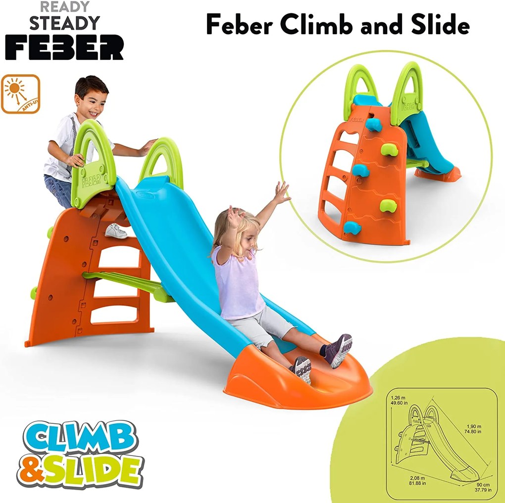 Escorrega e Escalada infantil FEBER Climb and Slide