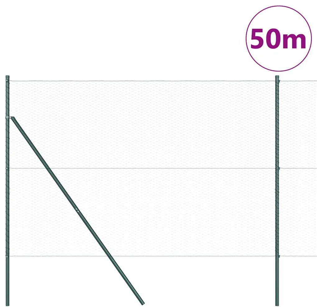 Cerca Hexagonal vidaXL Cinza 1,6x50 m Aço