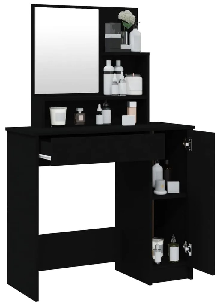 Toucador com espelho 86,5x35x136 cm preto
