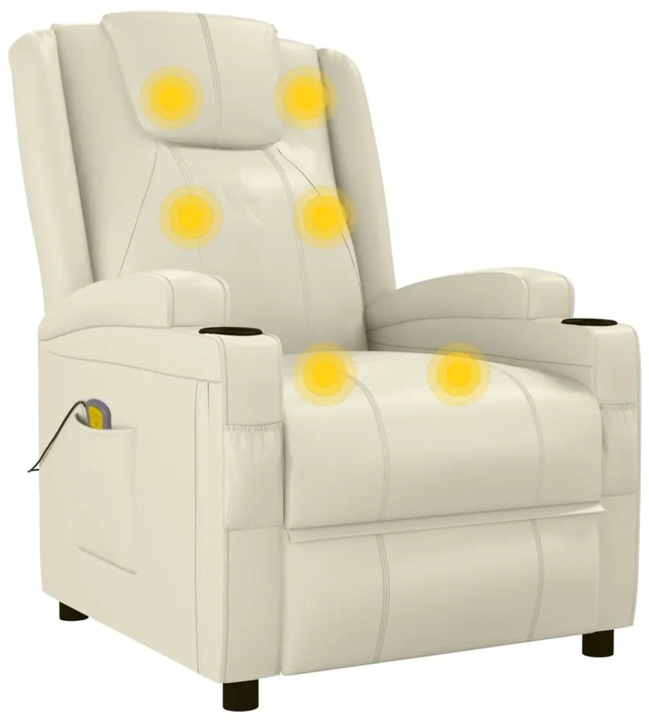 Cadeira de massagens couro artificial branco nata