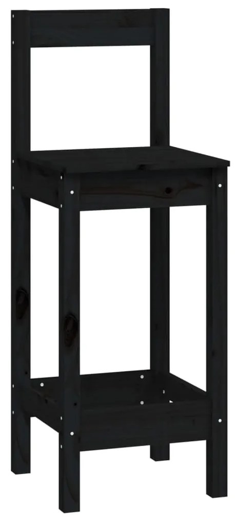5 pcs conjunto de bar pinho maciço preto