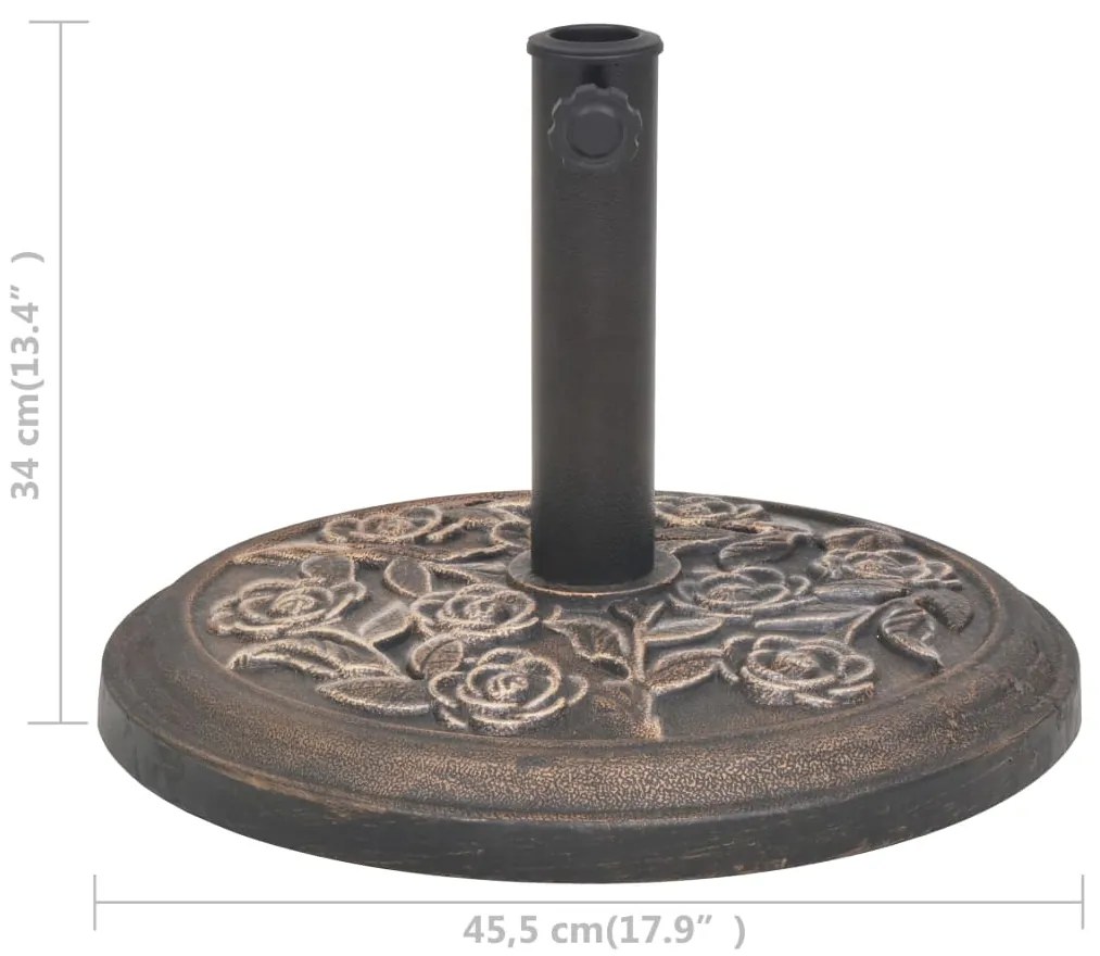 Base redonda para guarda-sol em resina bronze 9 kg