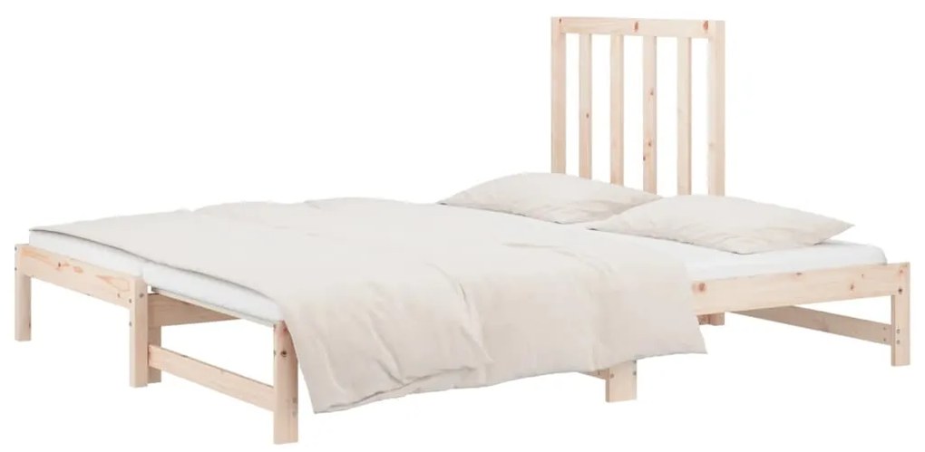 Sofá-cama de puxar 2x(90x200) cm madeira de pinho maciça