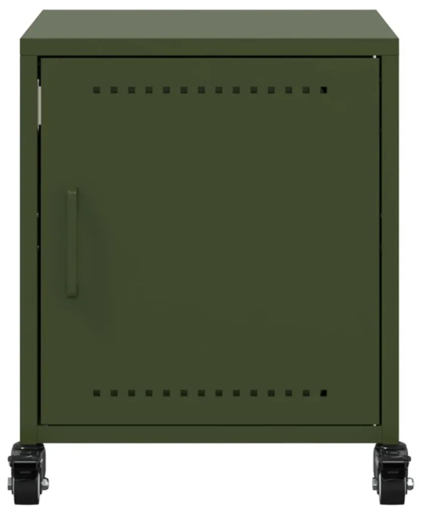 Mesa de cabeceira 36x39x43,5 cm aço verde-azeitona