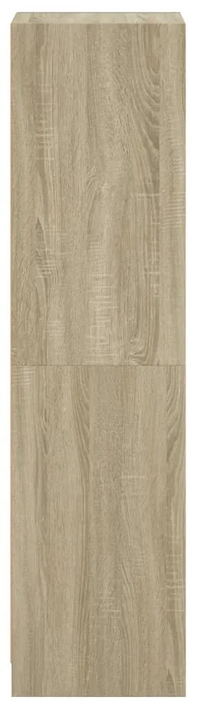 Aparador alto c/ porta de vidro 35x37x142 cm carvalho sonoma