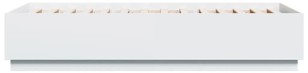 Estrutura cama c/ luzes LED 100x200 cm derivados madeira branco