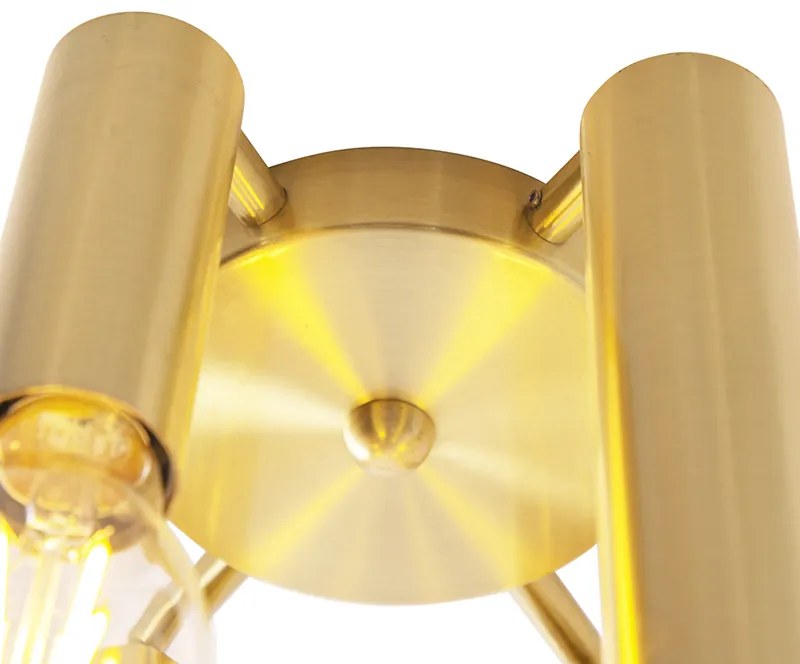 Candeeiro de teto Art Deco dourado 6 luzes - Tubi