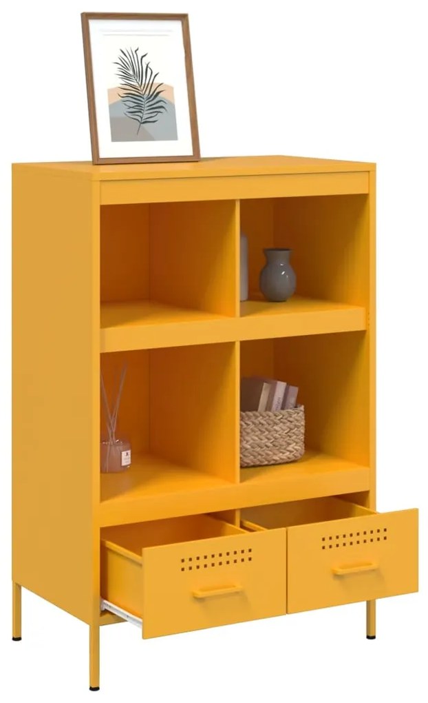 Móvel alto 68x39x101,5 cm aço amarelo mostarda