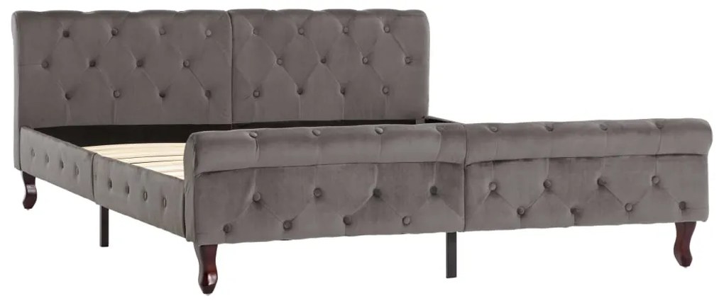 Estrutura de cama 160x200 cm veludo cinzento
