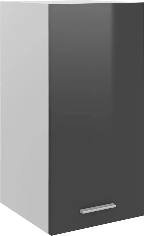 Armário de parede 29,5x31x60 cm contraplacado cinza brilhante