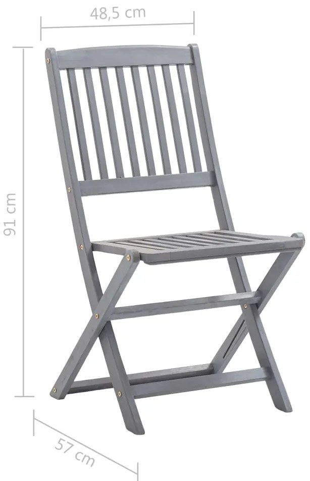 Cadeiras de exterior dobráveis 8 pcs madeira de acácia maciça