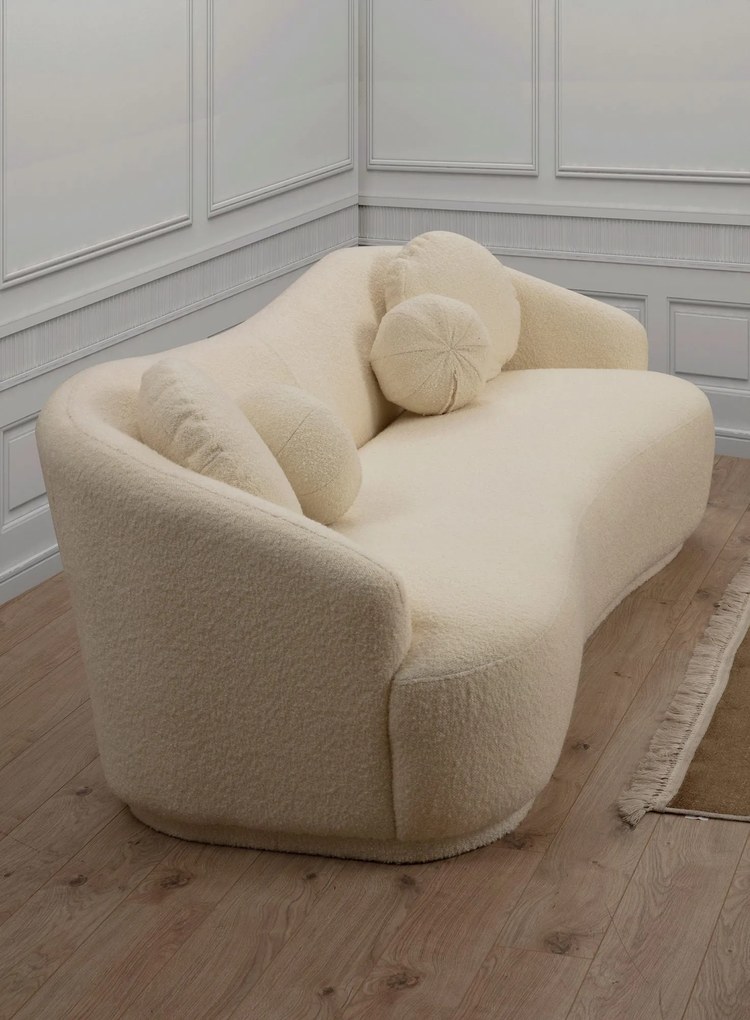 Sofá de 3 Lugares Ancona – Creme – 225x76x98 cm