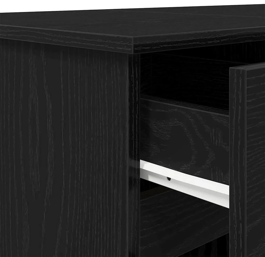 Mesa vidaXL Preta em Carvalho 140x49x76 cm em Madeira Engenharia