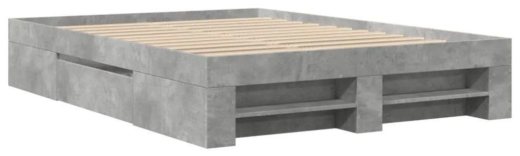 Estrutura de cama 135x190 cm derivados de madeira cinza cimento