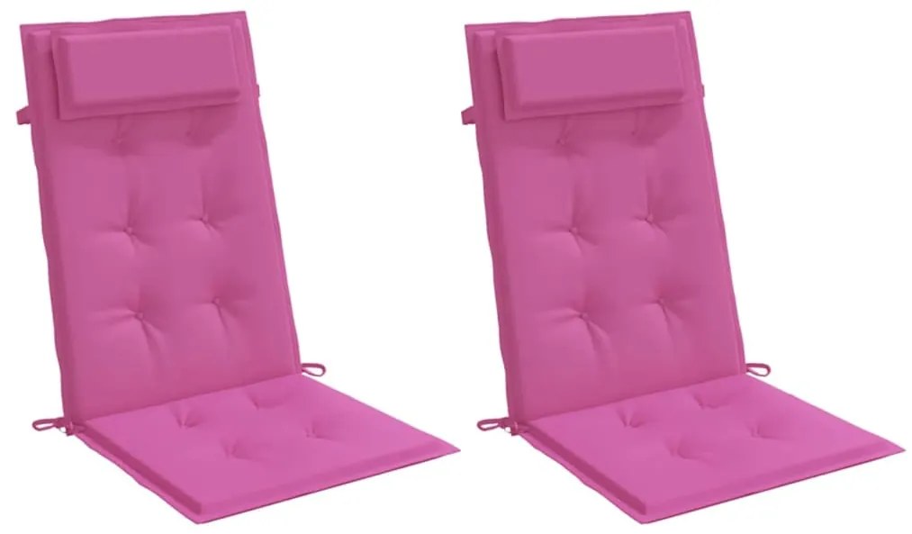 Almofadões p/ cadeira encosto alto 2 pcs tecido oxford rosa
