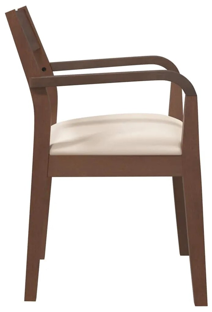 Cadeiras de jantar com almofadões 2 pcs madeira maciça castanho