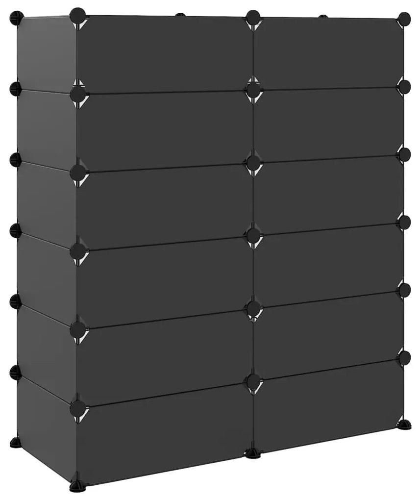Sapateira 94,5x36,5x106 cm PP preto