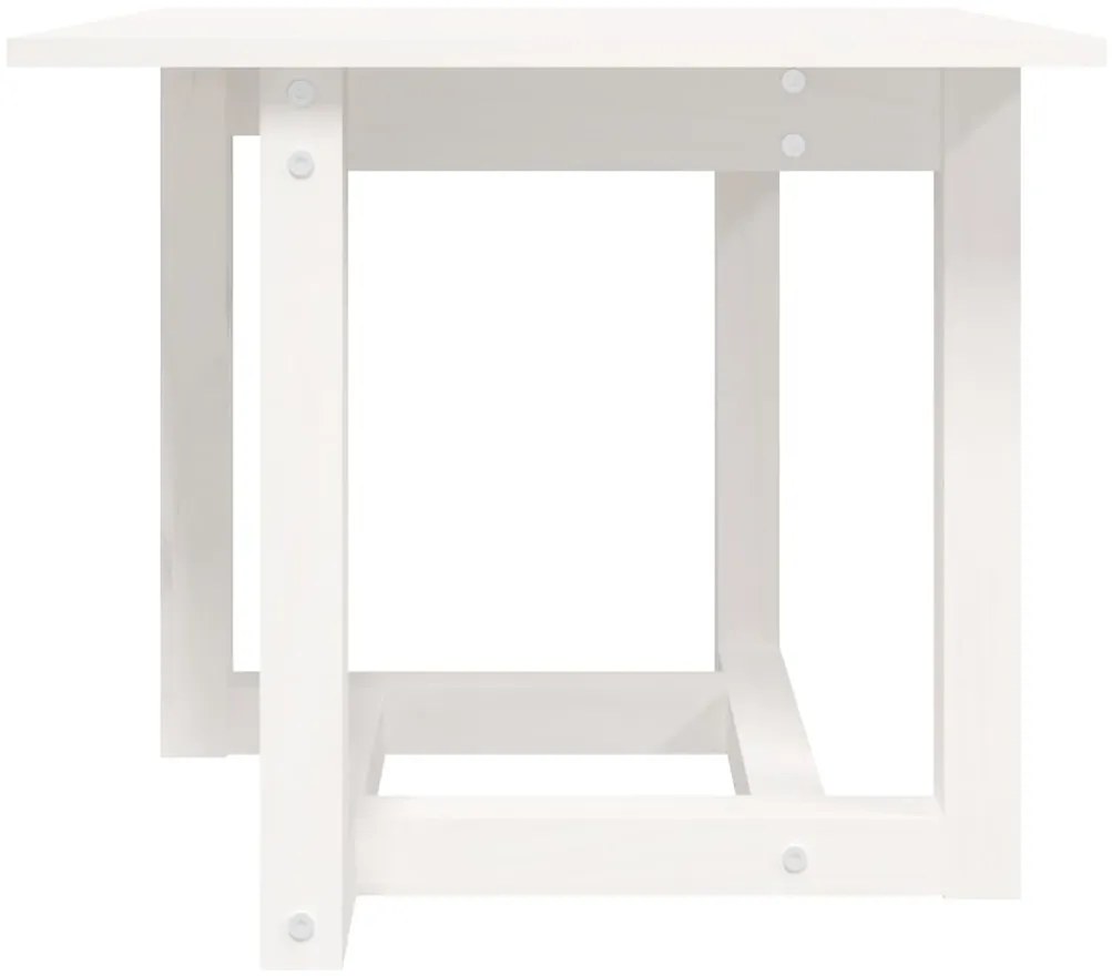 Mesa de centro 50x50x45 cm pinho maciço branco