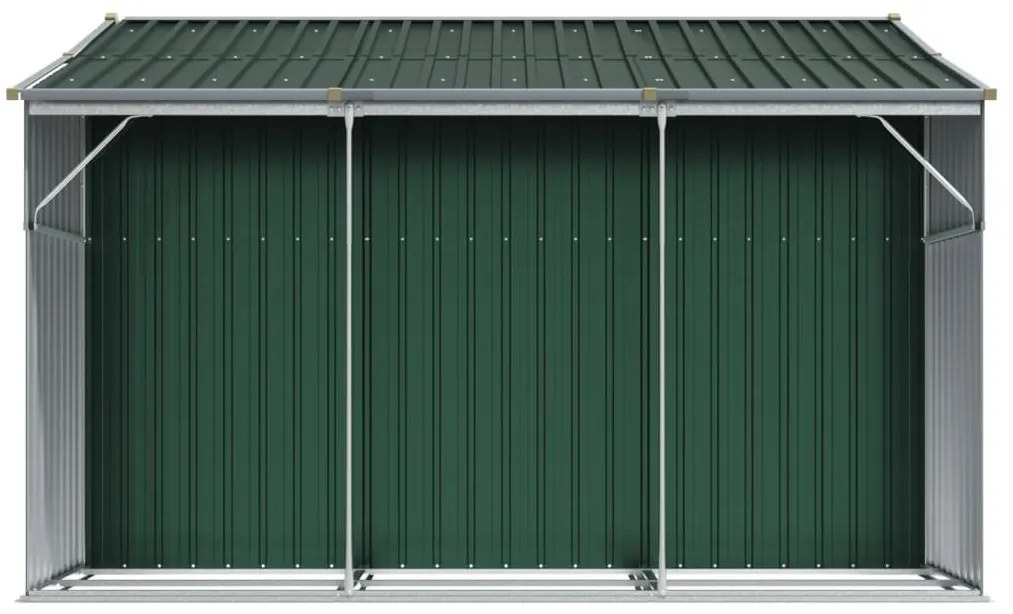 Abrigo de jardim 277x279x179 cm aço galvanizado verde
