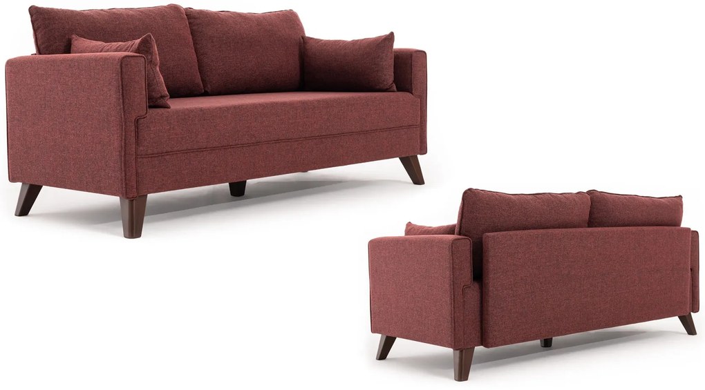 Sofá de 3 Lugares Bella – Vermelho Claret – 208x85x81 cm