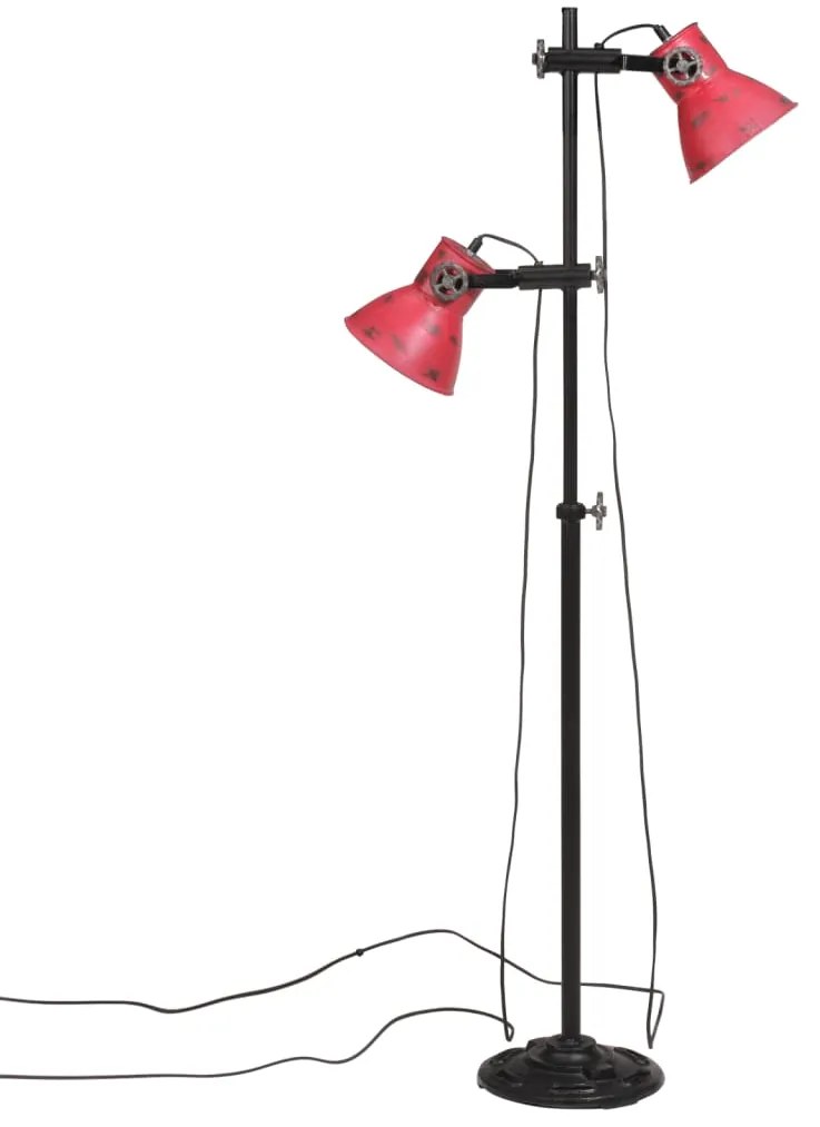 Candeeiro de pé 25 W 25x25x90/160 cm E27 vermelho desgastado