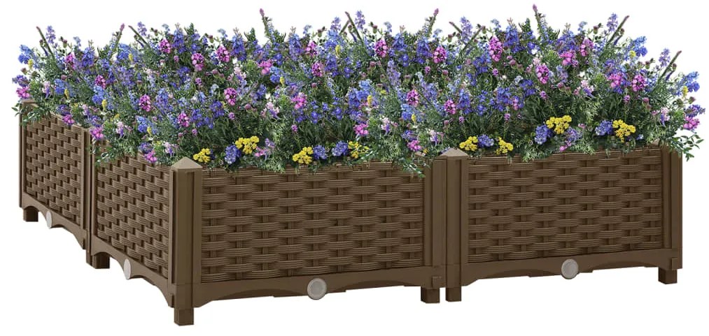 vidaXL Canteiro elevado 80x80x23 cm polipropileno