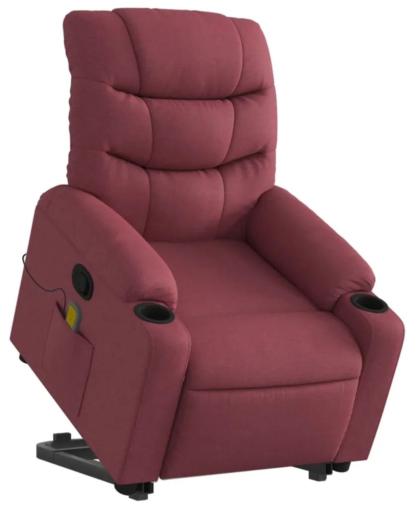 Poltrona de massagens reclin. elevatória tecido vermelho tinto