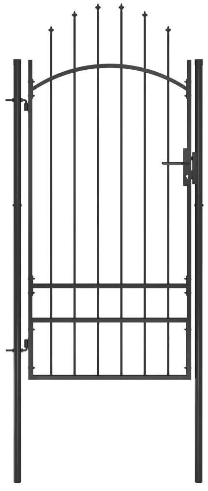 Portão de jardim 1x2,5 m aço preto