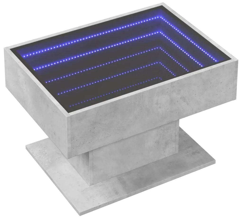 Mesa de centro c/ LEDs 70x50x45 cm derivados de madeira