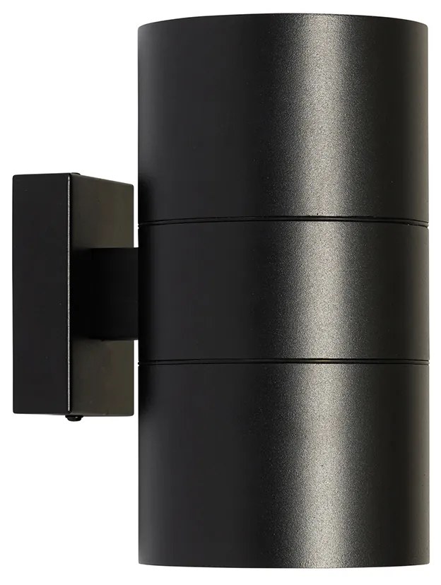 Candeeiro de parede exterior moderno preto 2 luzes AR111 IP44 - Duo Moderno