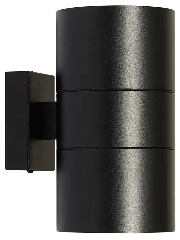 Candeeiro de parede exterior preto 2 luzes AR111 IP44 - Duo Moderno