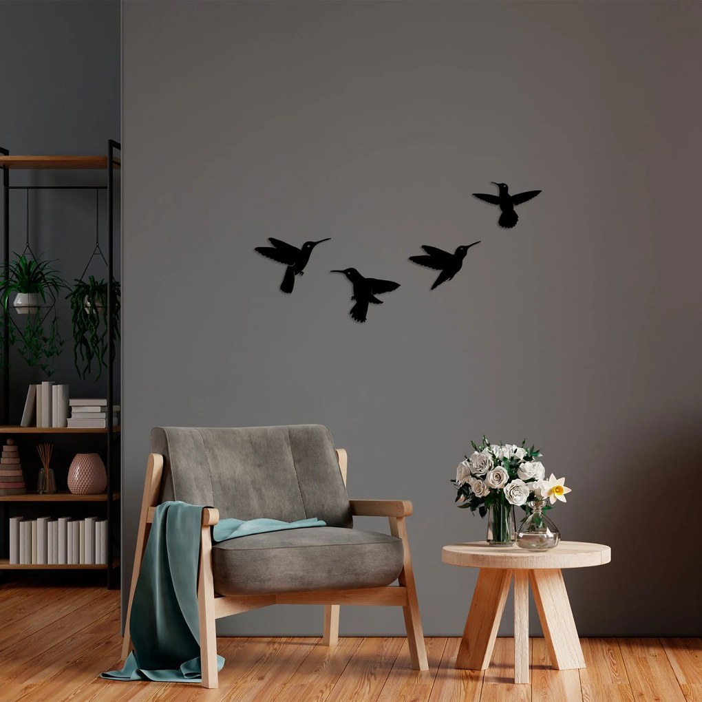Acessório Decorativo de Parede Birds – Preto – 13 x 20 cm, 14 x 20 cm,
