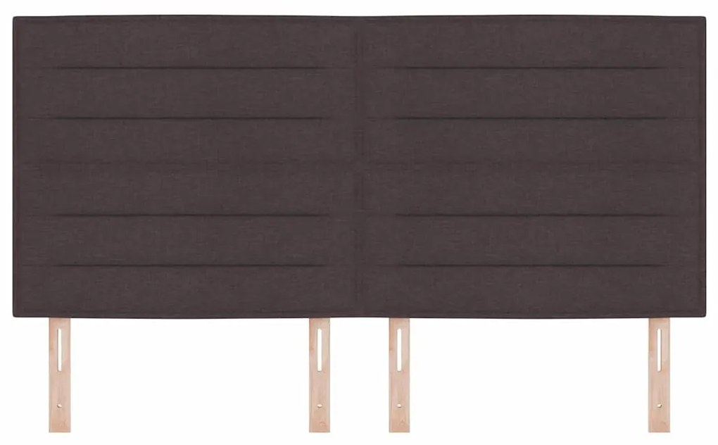 Cabeceira LED Design Linhas Marrom Escuro 90 cm Tecido