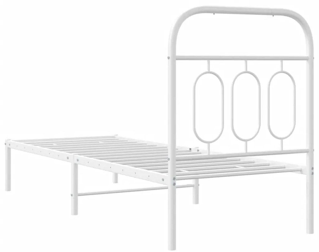 Estrutura de cama sem colchão com cabeceira 75x190 cm branco