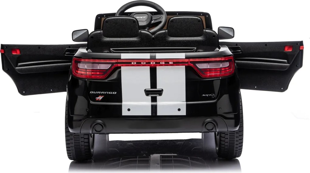 Carro elétrico para Crianças 2 a 5 anos, 12V Dodge Durango Rodas de espuma EVA, assento Couro ecológico e Comando Preto