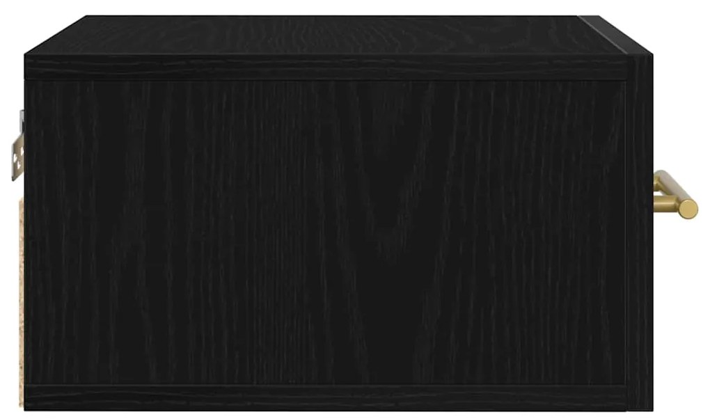Criado-mudo Wall-Mounted Carvalho Preto 35x35x20 cm