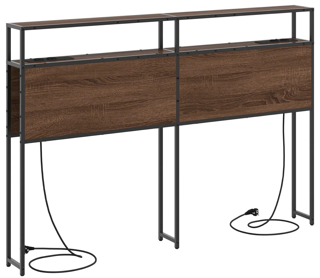 Cabeceira de armazenamento Carvalho castanho 120 cm