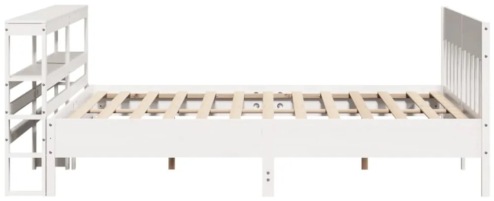 Cama sem colchão 200x200 cm madeira de pinho maciça branco