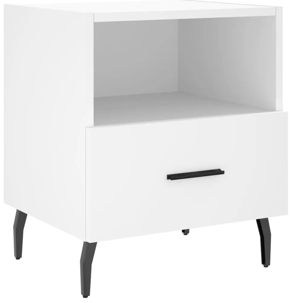 Mesas de cabeceira 2 pcs 40x35x47,5 cm deriv. de madeira branco